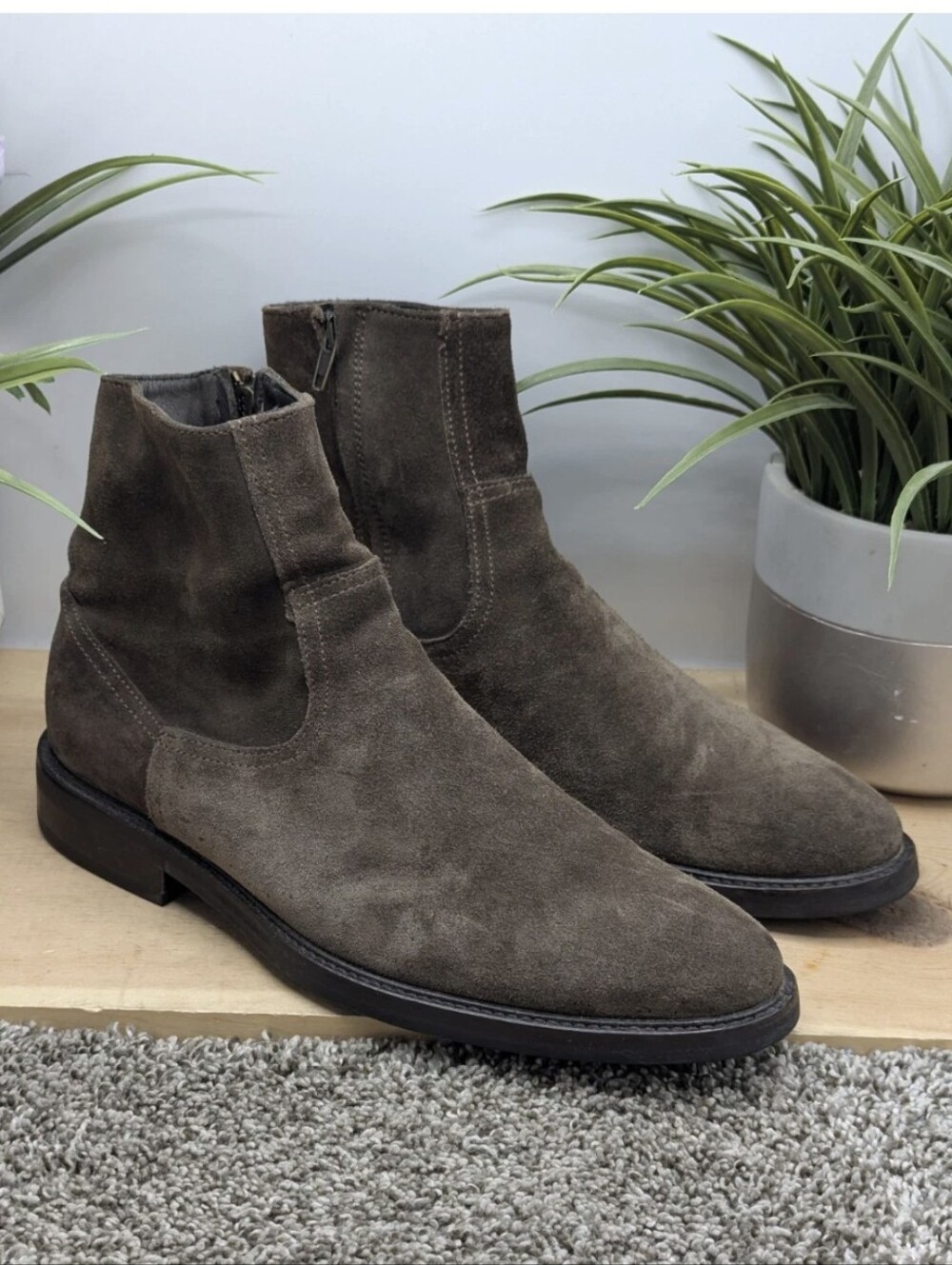 To Boot New York Leather Suede Mens Size 8.5 Heeled Lace Up Dress Boots
